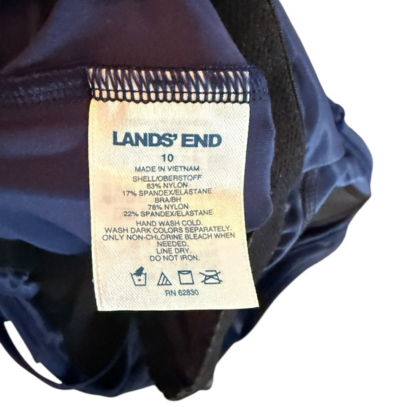 Lands End Sz 10 Blosun Tankini Top Slimming Beach Pool Modest Preppy - Picture 2 of 10